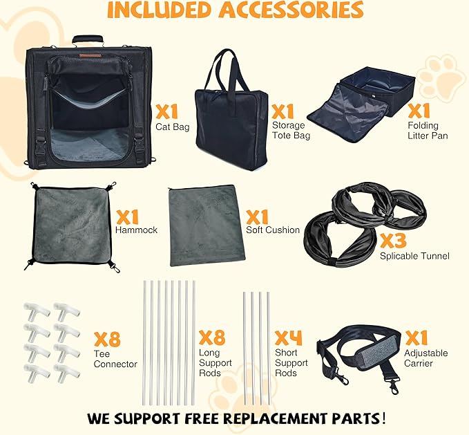 Cat Travel Carrier with Litter Box Portable Single Cat Carriers for Cat and Pet Shelter Ideal for Single Cat Soft Foldable Design with Shoulder Strap