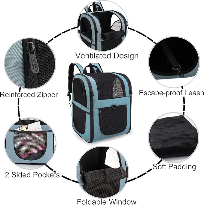 APOLLO WALKER Pet Carrier Backpack for Small Cats and Dogs