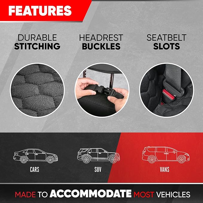 Motor Trend Bench Seat Pet Cover for Dogs