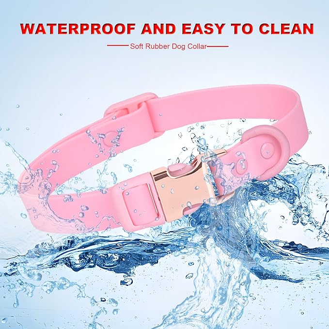Waterproof Dog Collar with Safety Metal Buckle