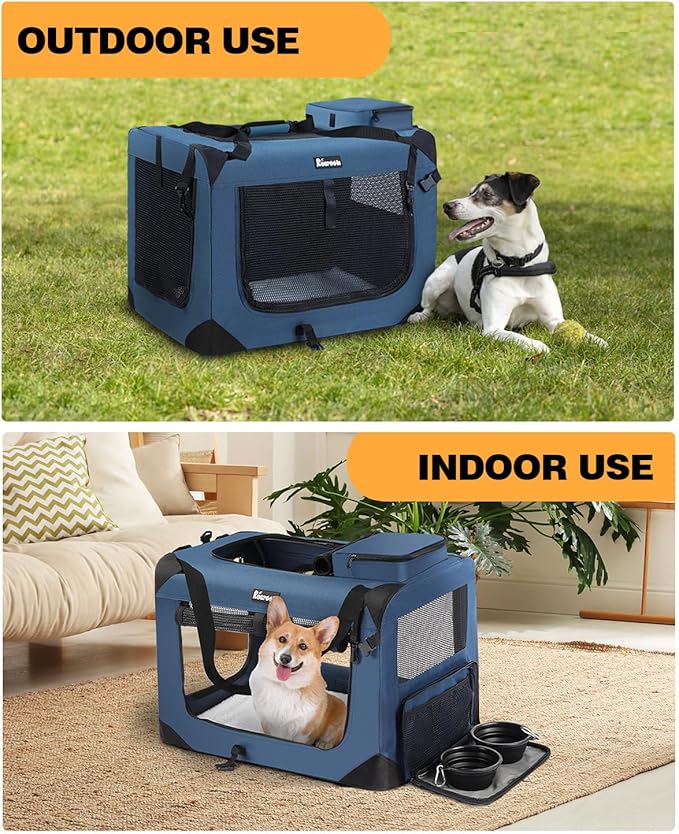 Extra Large Dog Crate with 2 Foldable Bowl 40 Inch (40" L 27" W 27" H,