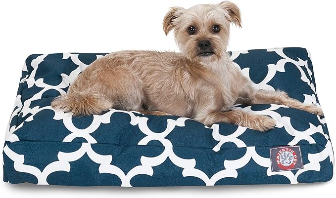 Navy Trellis Small Rectangle Indoor Outdoor Pet Dog