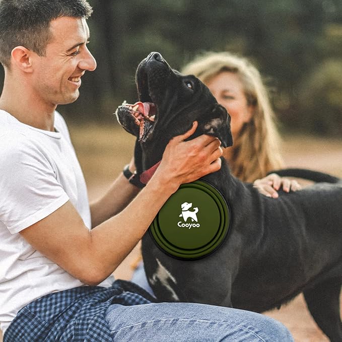 COOYOO Collapsible Dog Bowl 2 Pack 2 Carabiners