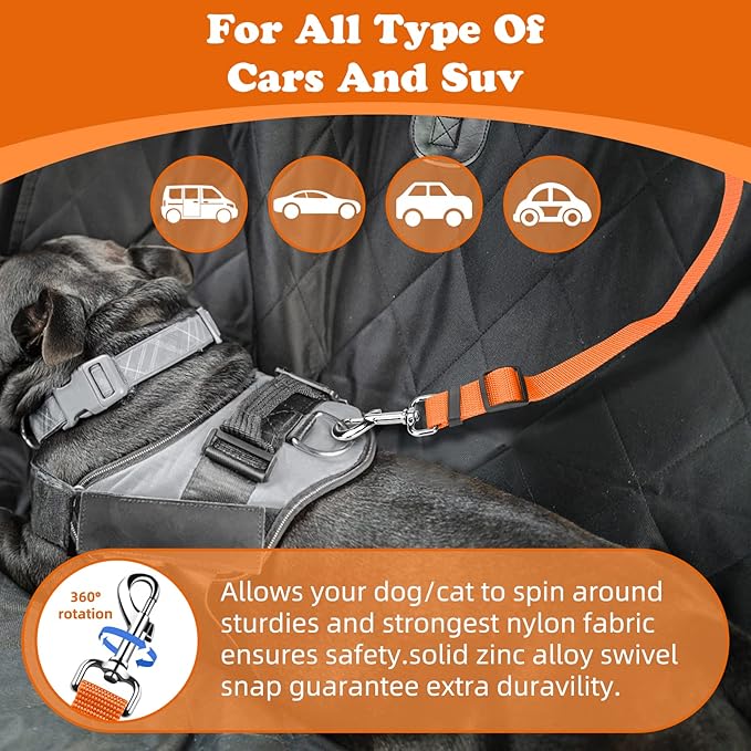 BWOGUE 2 Packs Dog Cat Safety Seat Belt