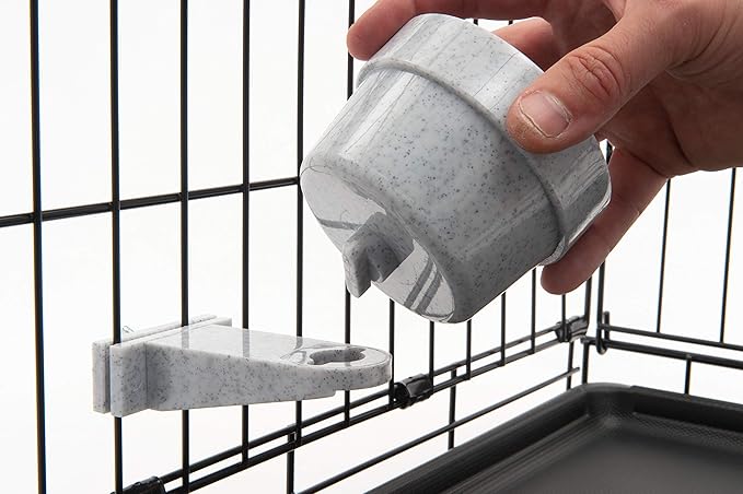 Lixit Quick Lock Removable Dog Kennel Bowls for Wire and Soft Sided Crates (10oz Wire Crate