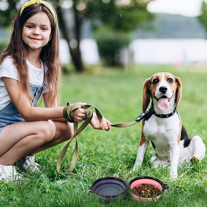 Dog Bowl Pet Collapsible Bowls 2 Pack 2 Carabiners