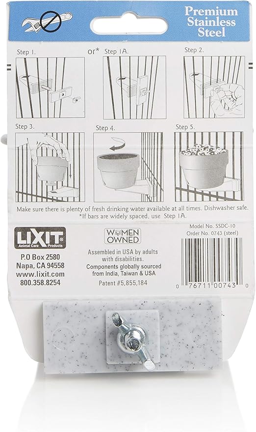 Lixit Quick Lock Removable Dog Kennel Bowls for Wire and Soft Sided Crates (10oz Wire Crate 2)