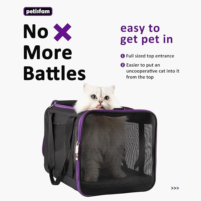petisfam Soft Pet Carrier for Large and Medium Cats 2 Kitties,