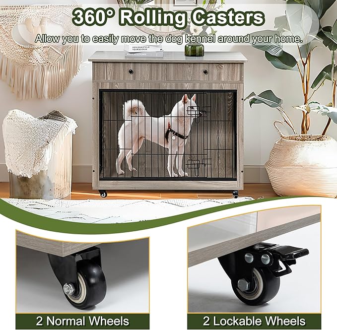 NicBex Dog Crate Furniture 38.4" L