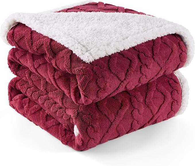 Bedsure Waterproof Dog Blankets for Large Dogs 60x80, Burgundy