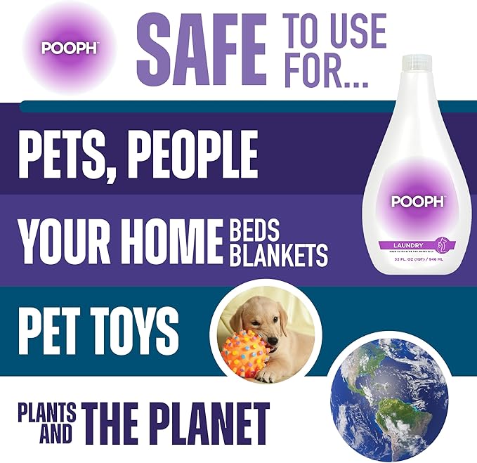 Pooph Pet Odor Eliminator & Pooph Laundry Additive 2-32oz Bottles