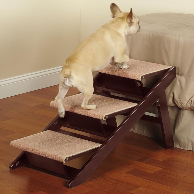 Pine Frame Dog RampSteps 3 Step,Brown