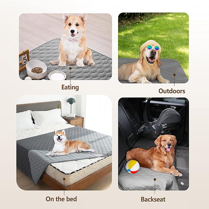 gogobunny 100% Double-Sided Waterproof Dog Bed Cover Pet Blanket Sofa Couch Furniture Protector for Puppy Large Dog Cat (32x53 Inch 1), Dark