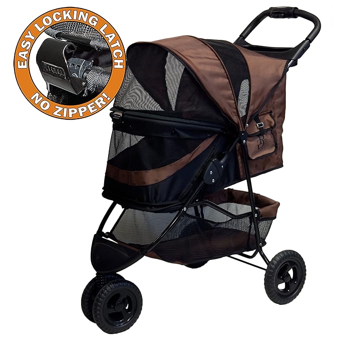 Pet Gear No-Zip Special Edition 3 Wheel Pet Stroller for Cats/Dogs 4 Colors
