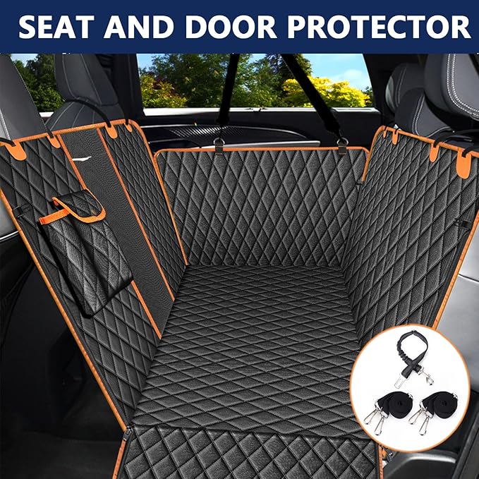 Waterproof Dog Car Seat Cover for Back Seat: Suitable for Small and Large Dogs