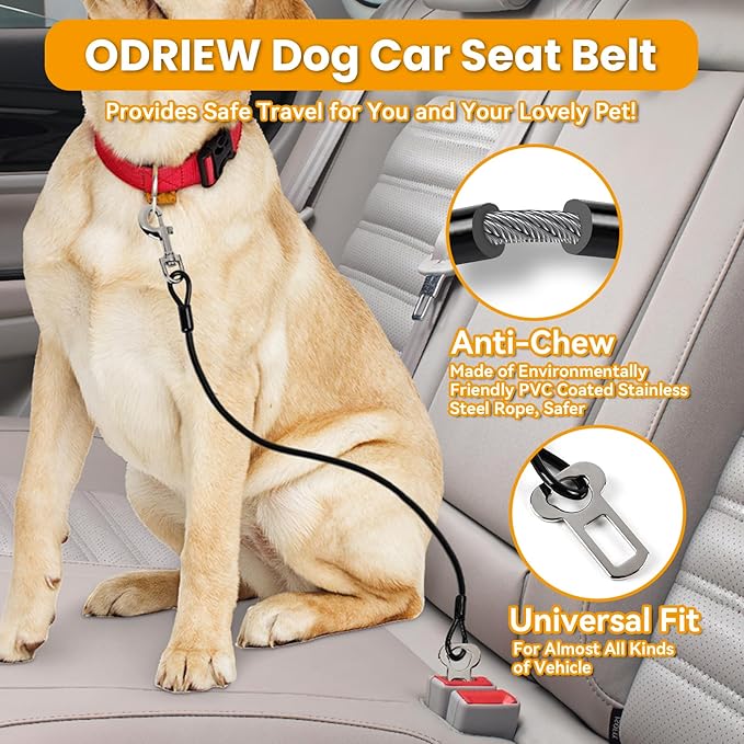 Dog Seat Belt for Car 2Pcs Dog 2in Diameter 300 lbs.