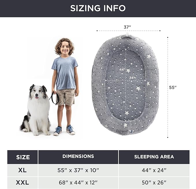 Bedsure Human Dog Bed for Kids 55"x37"x10" Floor