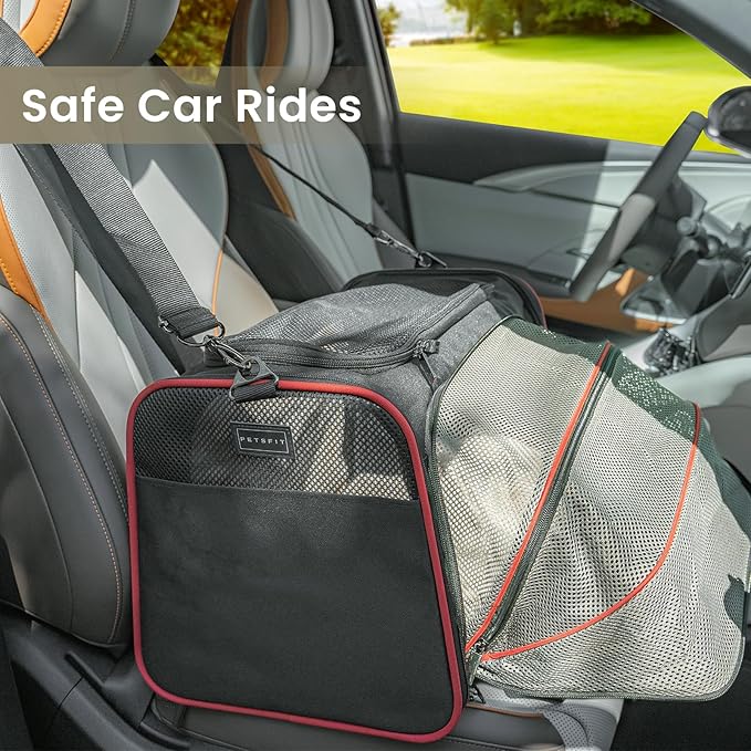 Petsfit Expandable Cat Carrier Large for 2 Cats 19x12x12 Inches, 2 Extensions 15 Lbs,