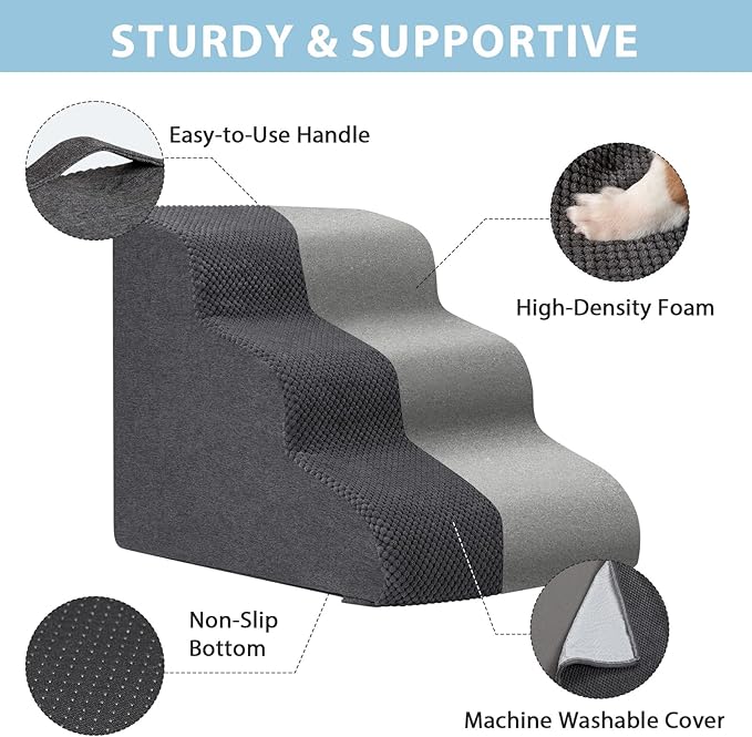 Dog Stairs for High Beds with Tunnel 5-Step Dog