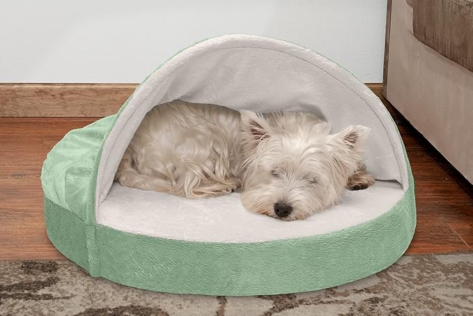 Furhaven 26" Round Cooling Gel Dog Bed for Medium/Small Dogs w/ Removable Washable Cover 30 lbs 26-inch