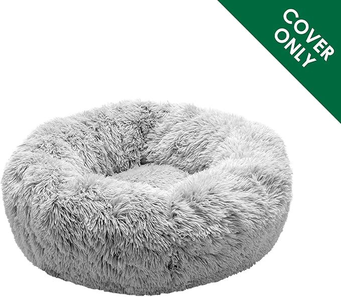 Furhaven Replacement Donut Dog Bed Cover Plush Long Faux Fur Calming Cuddler