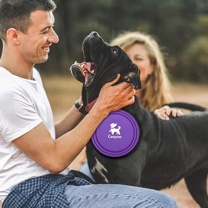 COOYOO Collapsible Dog Bowl 2 Pack 2 Carabiners