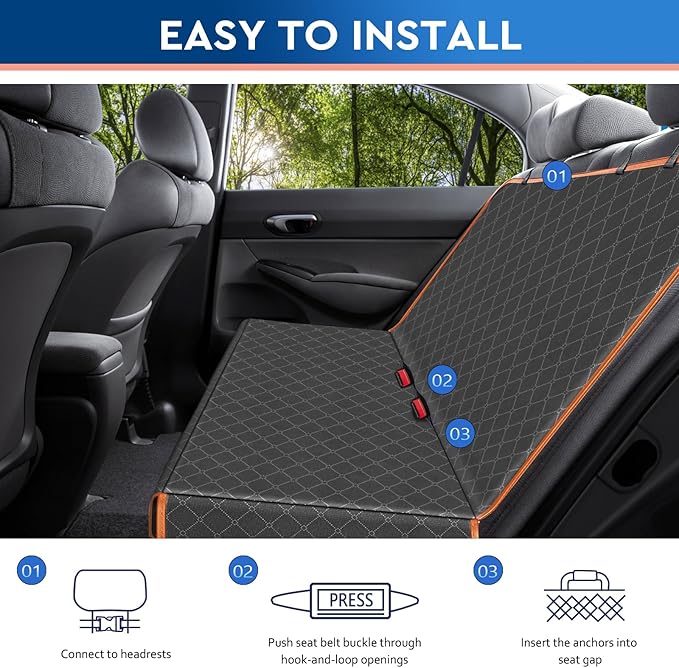 Dog Car Seat Cover Dog Seat Cover for Back Seat Scratch Prevention Dog Hammock Protects Against Dirt Dog Seat Covers for Cars Fits for Small SUVs and Trucks 54"x 58"