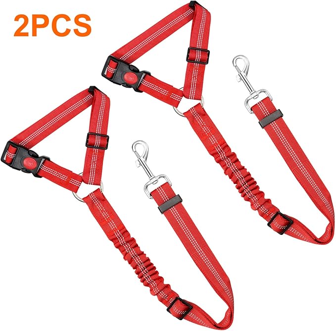 BWOGUE 2 Packs Dog Cat Safety Seat Belt
