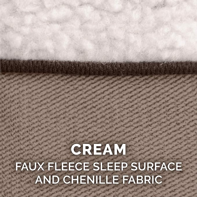 Furhaven Replacement Dog Bed Cover Sherpa & Chenille Sofa-Style