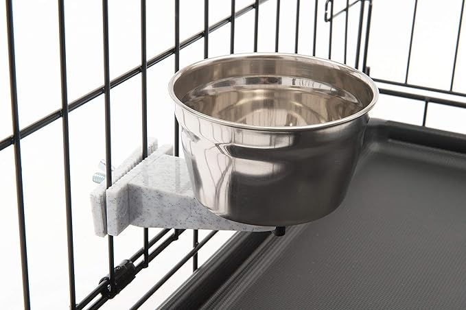 Lixit Quick Lock Removable Dog Kennel Bowls for Wire and Soft Sided Crates (10oz Wire Crate 2)