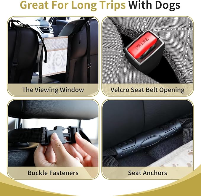 Easy-Going Waterproof Back Seat Extender for Dogs (53"x48", Grey)