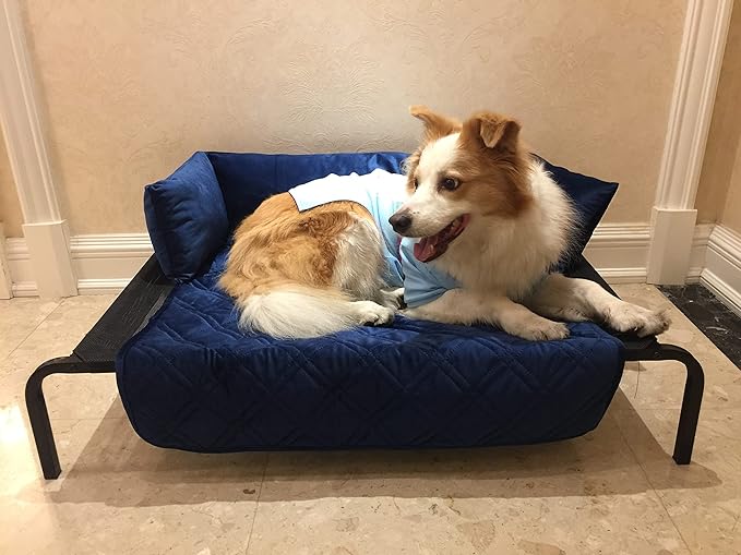 Brilliant Sunshine Premium Blue Silky Velvet Pet Sofa Bed
