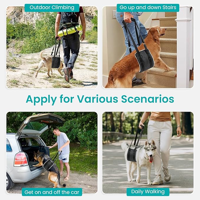 Sivomens Dog Sling for Medium Dogs 20-150 lbs Dog Support Harness for Back Legs Dog Walking Harness for Rehabilitating