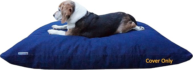 Dogbed4less Do It Yourself DIY Pet Bed Pillow Duvet Denim Cover with Waterproof Internal case for Dog or Cat 48"X29" Blue