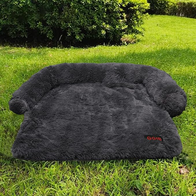 Calming Dog Bed Fluffy Plush Dog Mat for Furniture Protector with Removable Washable Cover for Large Medium Small Dogs and Cats (Medium(41x37x6)