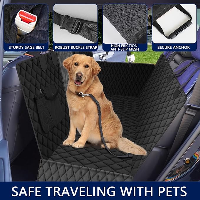 Waterproof Dog Car Seat Cover for Back Seat: Suitable for Small and Large Dogs