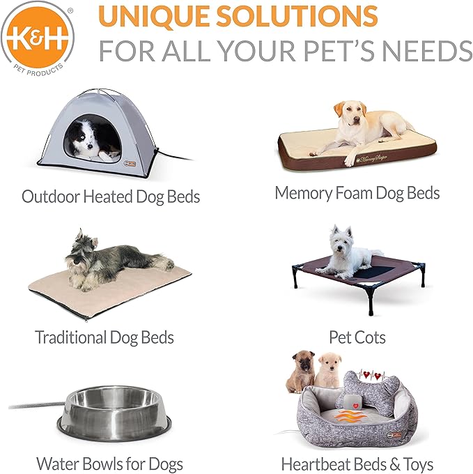 K&H Pet Products Self-Warming Bolster Bed Pet Bed 14" x 17"