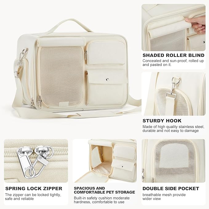 Soft Pet Cat Carrier for Cats 20 LBs 3 Ventilated