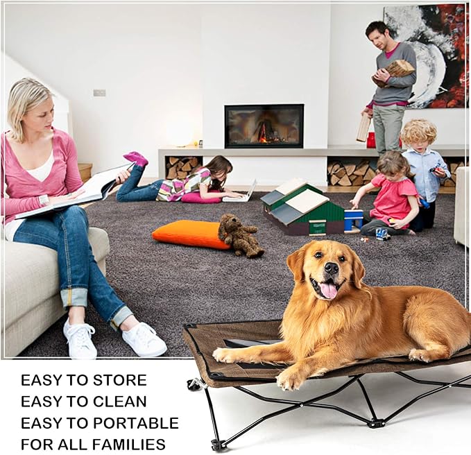 YEP HHO 54 Inches Long Elevated Folding Pet Bed Cot Travel Portable Breathable Cooling Textilene Mesh Sleeping Dog Bed(54 inch(Pack of 1)