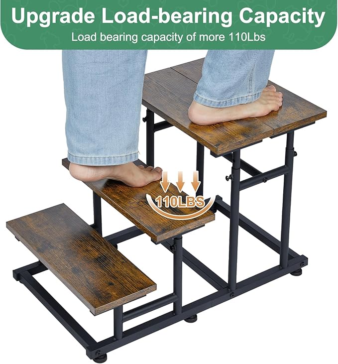 4 -Tier Adjustable Pet Dog Stairs for High Bed & Couch 4 Step 3 Step