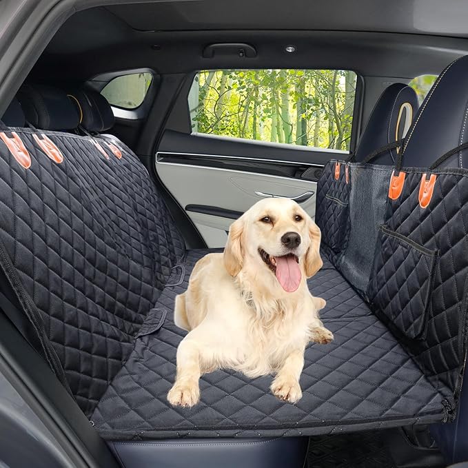 Dog Car Seat Cover for Back Seat with Hard Bottom