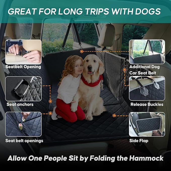 Back Seat Extender for Dogs,Hard Bottom Dog Car