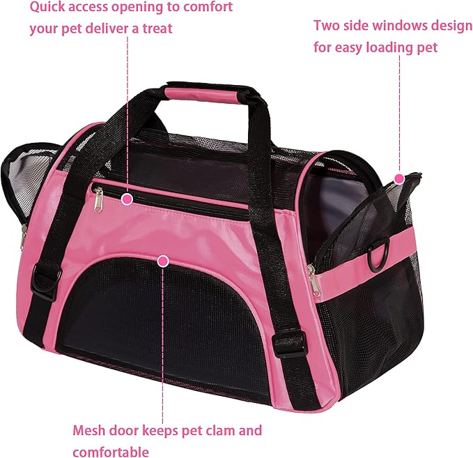 Pet Carrier Soft-Sided Carriers for Cat Carriers Dog Carrier for Small Medium Cats Dogs Puppies Pet Carrier Airline Approved up to 15 Lbs Cat Dog Pet Travel Carrier (Medium