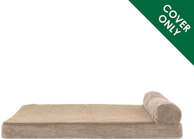 Furhaven Replacement Dog Bed Cover Fleece & Corduroy Chaise