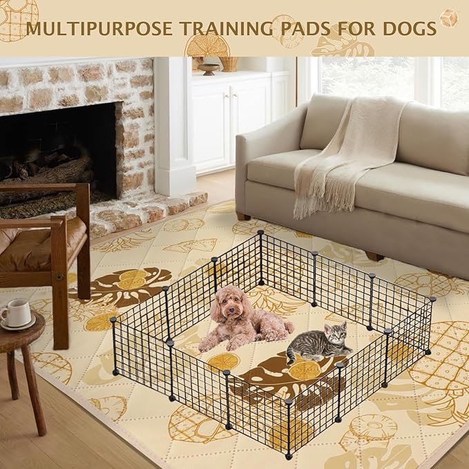 IEUUMLER Washable Pee Pads for Dogs 1 Pack EU007 (Yellow 63"X63"-1pcs)