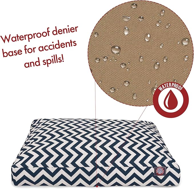 Navy Blue Chevron Medium Rectangle Indoor Outdoor Pet