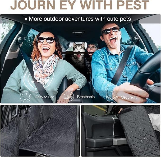 XL Dog Car Seat Cover for Trucks Dog Back Seat Extender and Bed with Strong Hard Bottom Pets Hammock for F150 RAM1500, Silverado 1500 Full