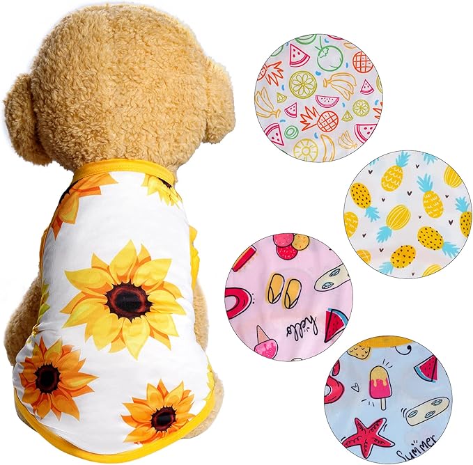 Dxhycc 5 Pieces Dog Shirts Pet Printed Puppy
