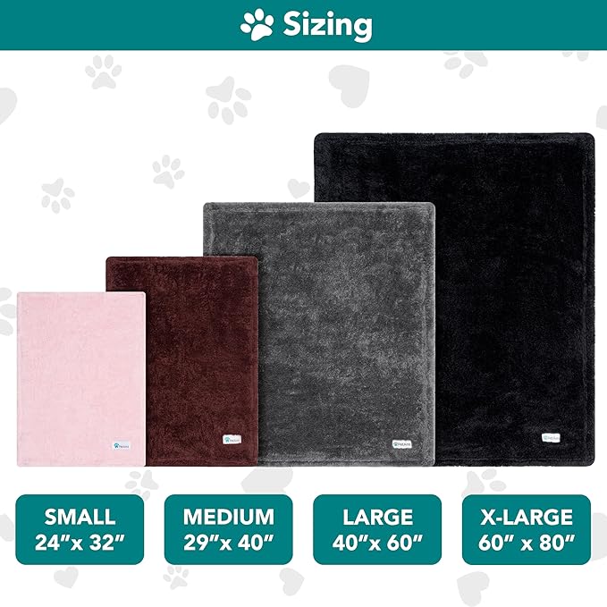 PetAmi Dog Blanket for Large Medium Dogs Black 40x60