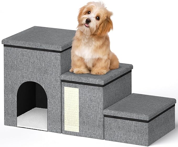 Dog Stairs for Small Dogs Medium Dogs Large Dogs Pet Stairs for High Beds and Sofas 3-Step Pet